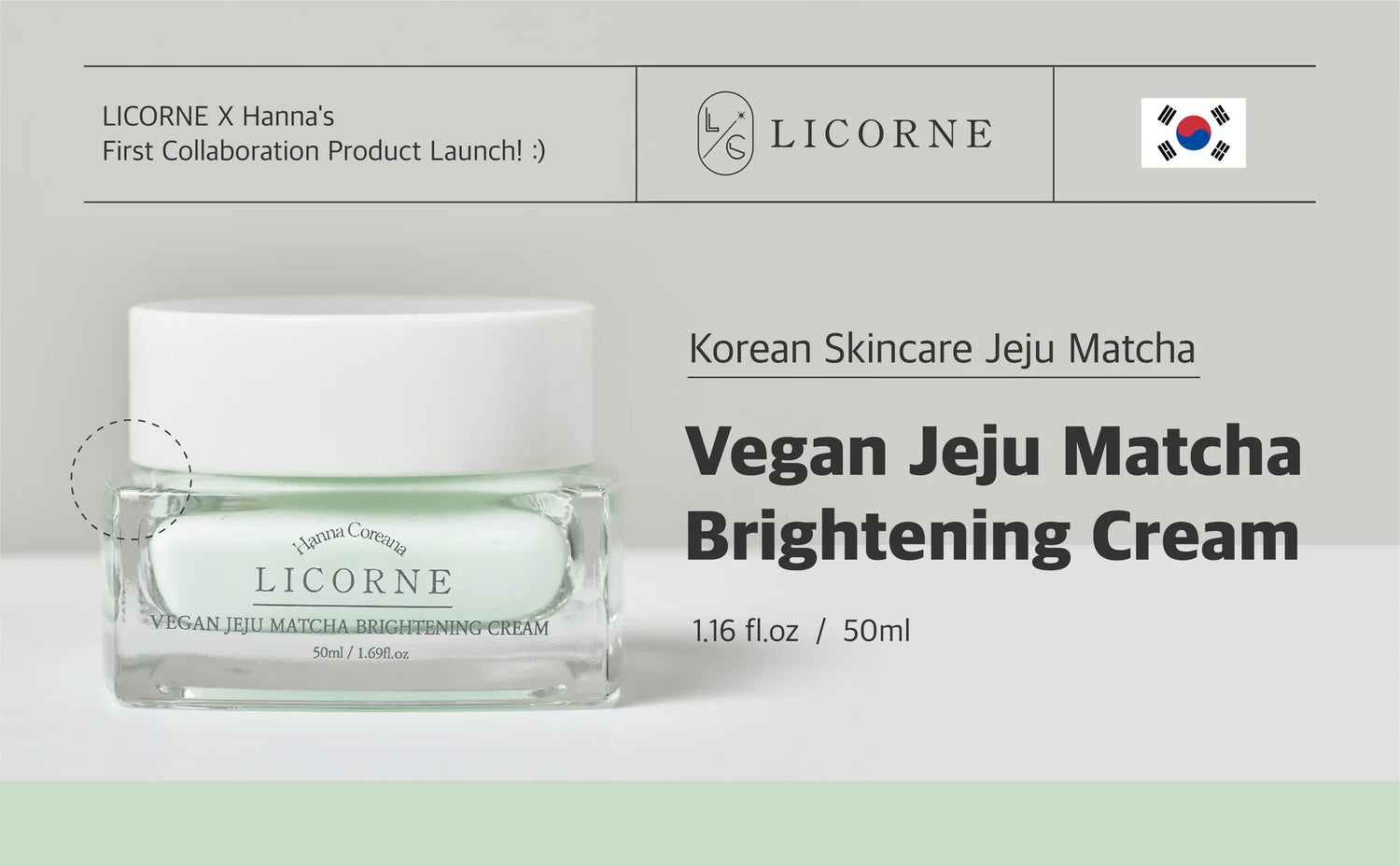 Licorne Vegan Jeju Matcha Brightening Cream