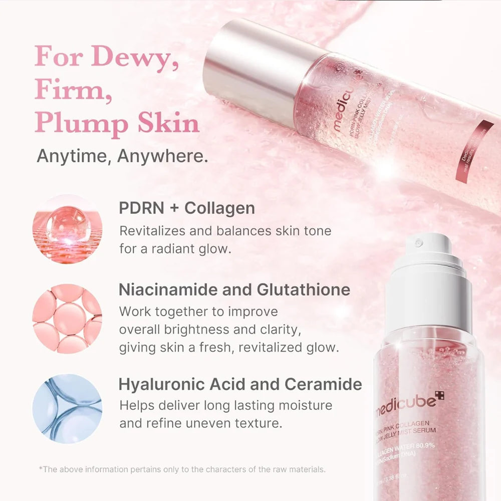 Medicube PDRN Pink Collagen Glow Jelly Mist Serum - 100ml