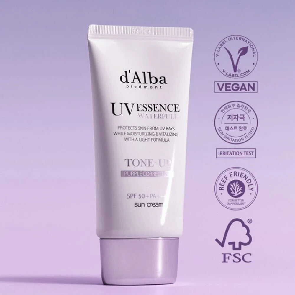 d’Alba UV Essence Waterfull Purple Correcting Tone-Up Sun Cream