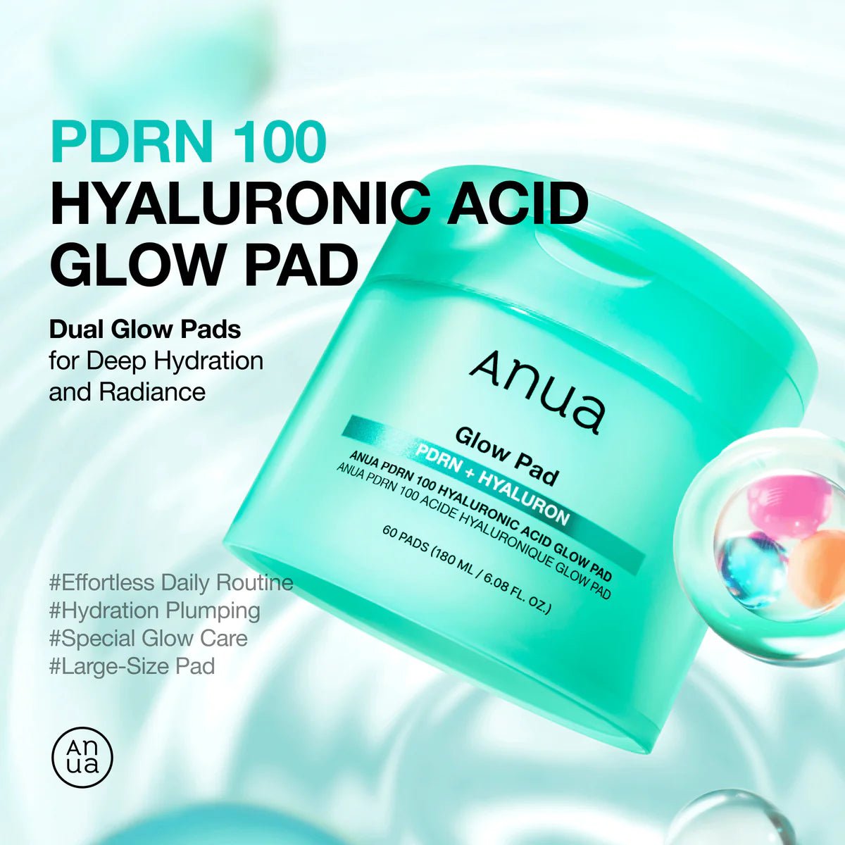 Anua PDRN 100 Hyaluronic Acid Glow Pad - Korean Skincare Supply