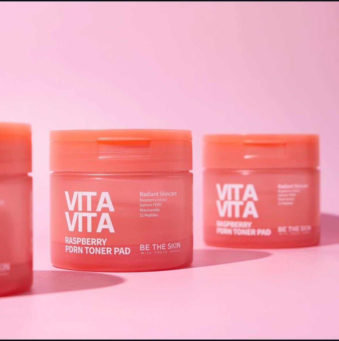 Be The Skin Vitavita Raspberry PDRN Toner Pad - Korean Skincare Supply