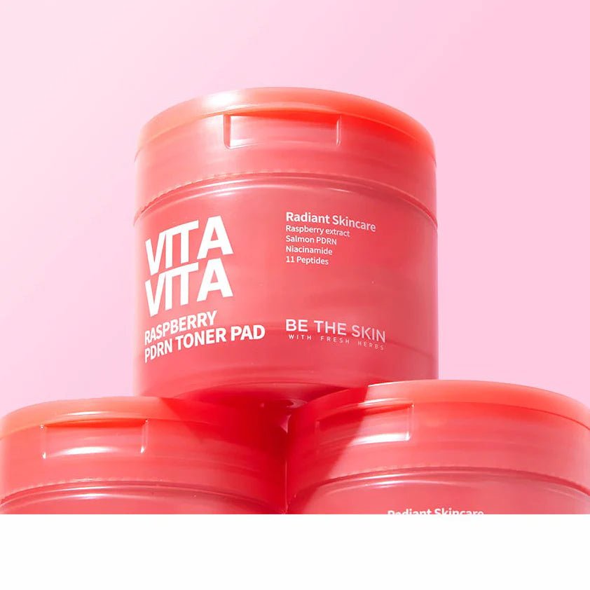 Be The Skin Vitavita Raspberry PDRN Toner Pad - Korean Skincare Supply