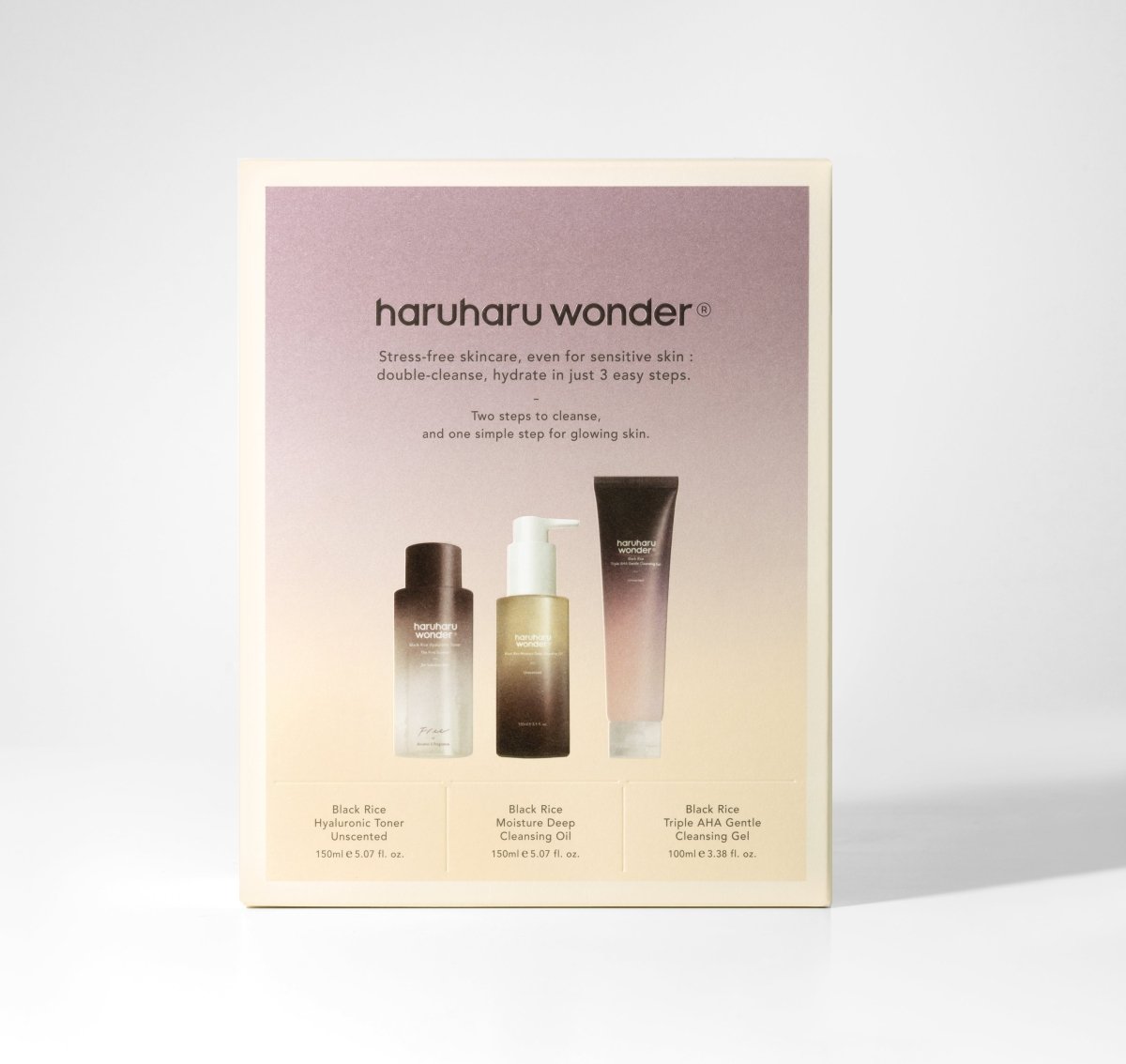 Haruharu Wonder Cleanse and Glow Set - Korean Skincare Supply