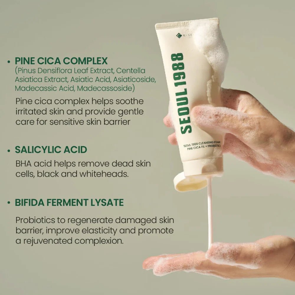 K-Secret Seoul 1988 Cleansing Foam : Pine Cica 1% + Probiotics