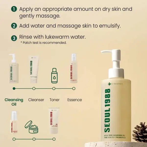 K-Secret Seoul 1988 Cleansing Oil : Pine Cica 1% + Probiotics